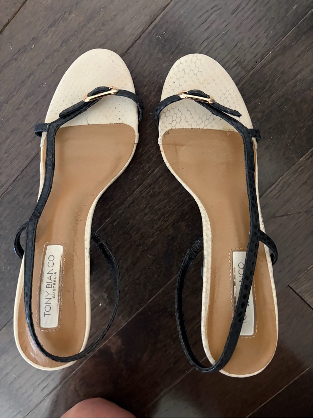 Tony Bianco Lush Slingback Sandal - Black & White Snake